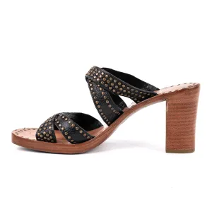 Dkny Studded High-Heel Shoes Leather Black Colour For Women