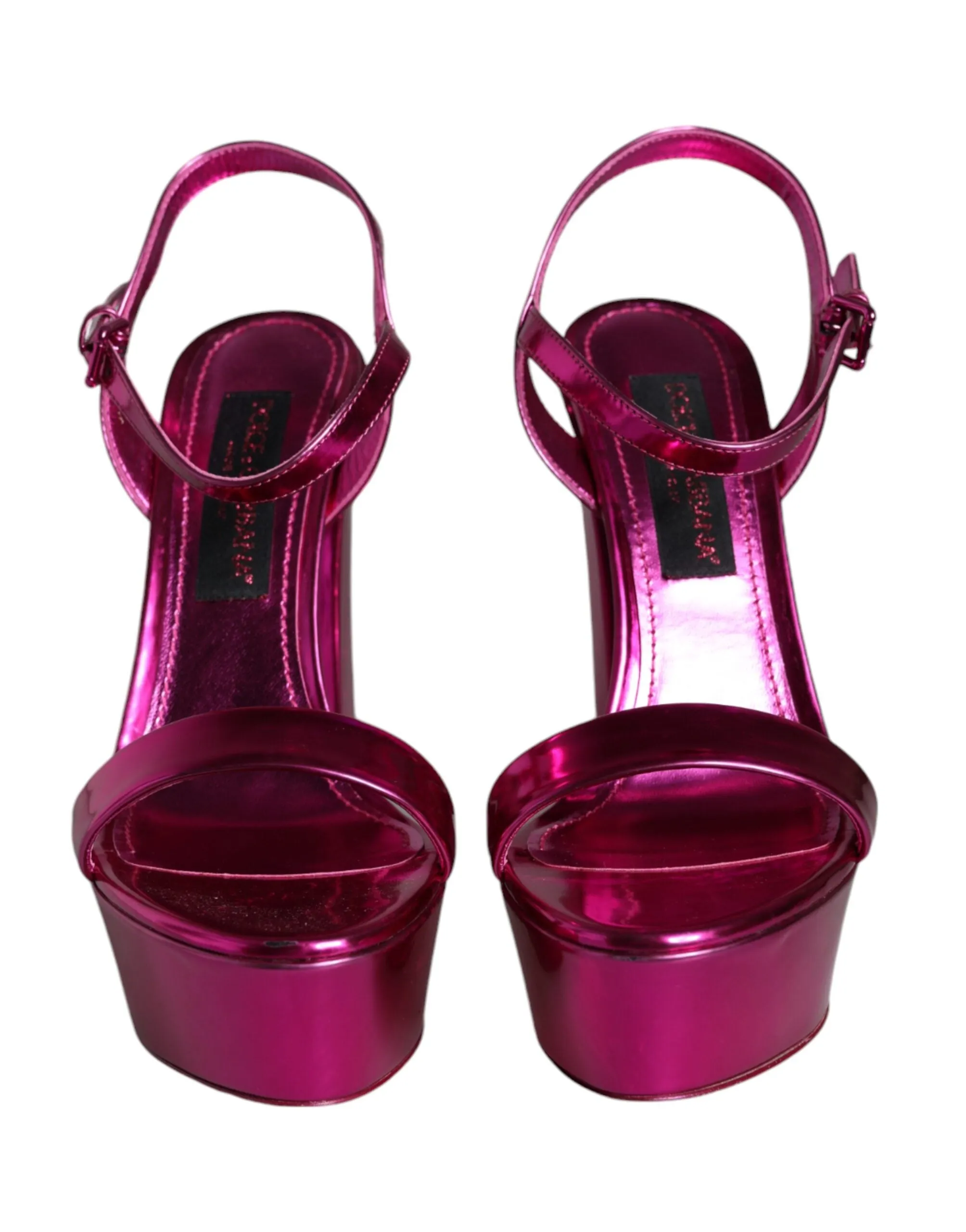 Dolce & Gabbana Fuchsia Platform Logo Sandals