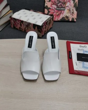 DolGa Lguana-Print Mules White For Women DG Shoes