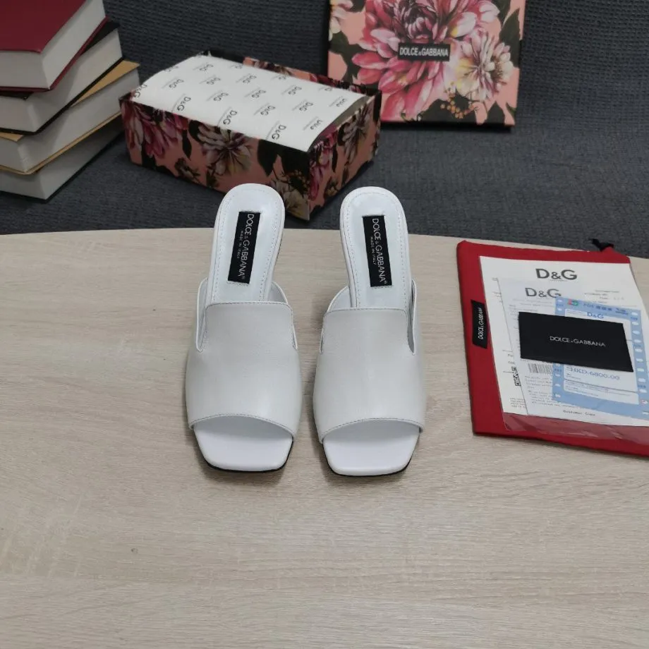 DolGa Lguana-Print Mules White For Women DG Shoes