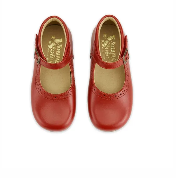 Dolly Velcro Mary Jane Red Leather