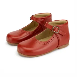 Dolly Velcro Mary Jane Red Leather