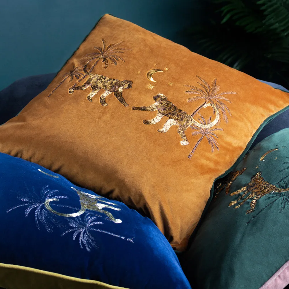 Dusk Monkey Cushion Emerald