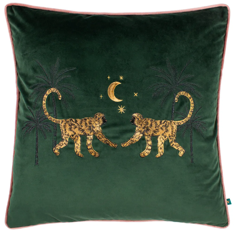 Dusk Monkey Cushion Emerald