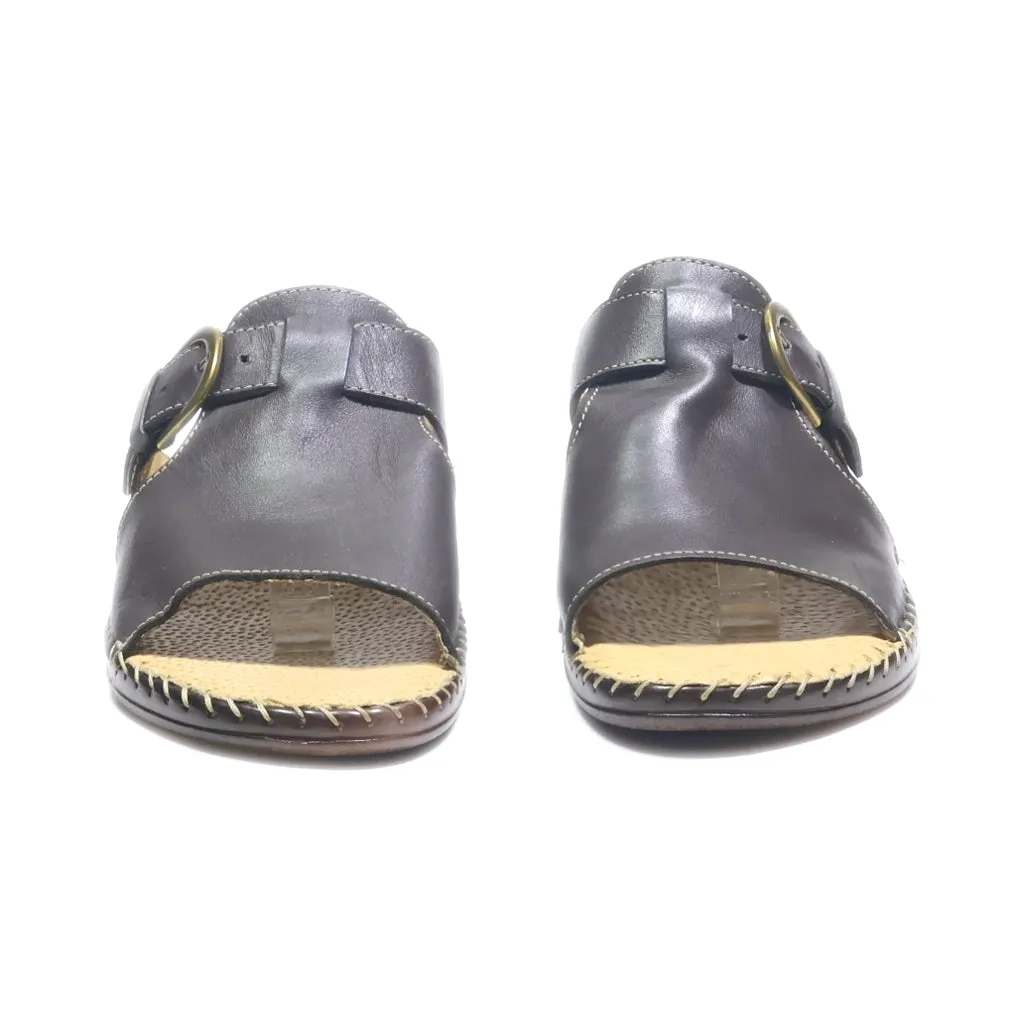 Easy Street Flat Sandals Leather Brown Colour For Women