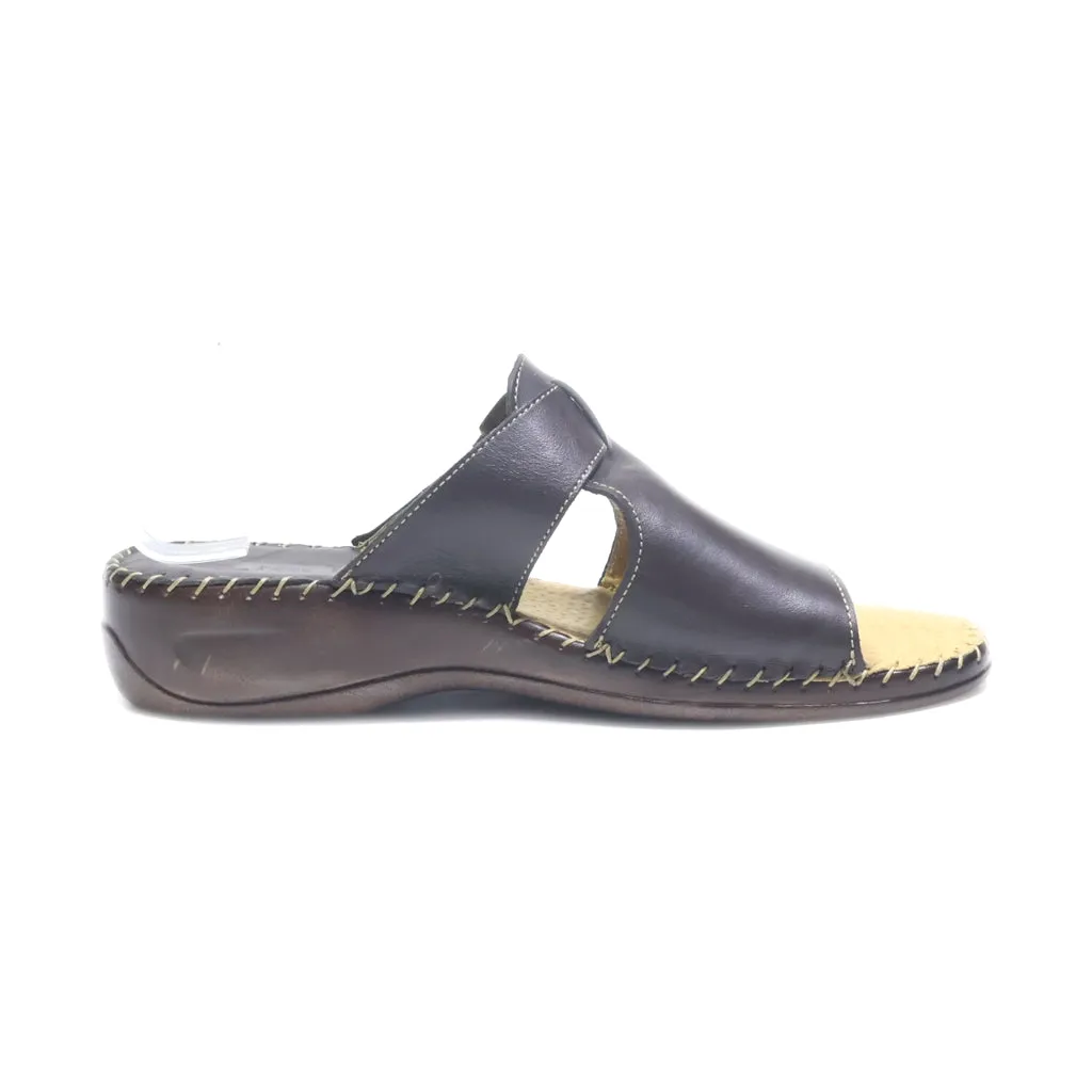 Easy Street Flat Sandals Leather Brown Colour For Women