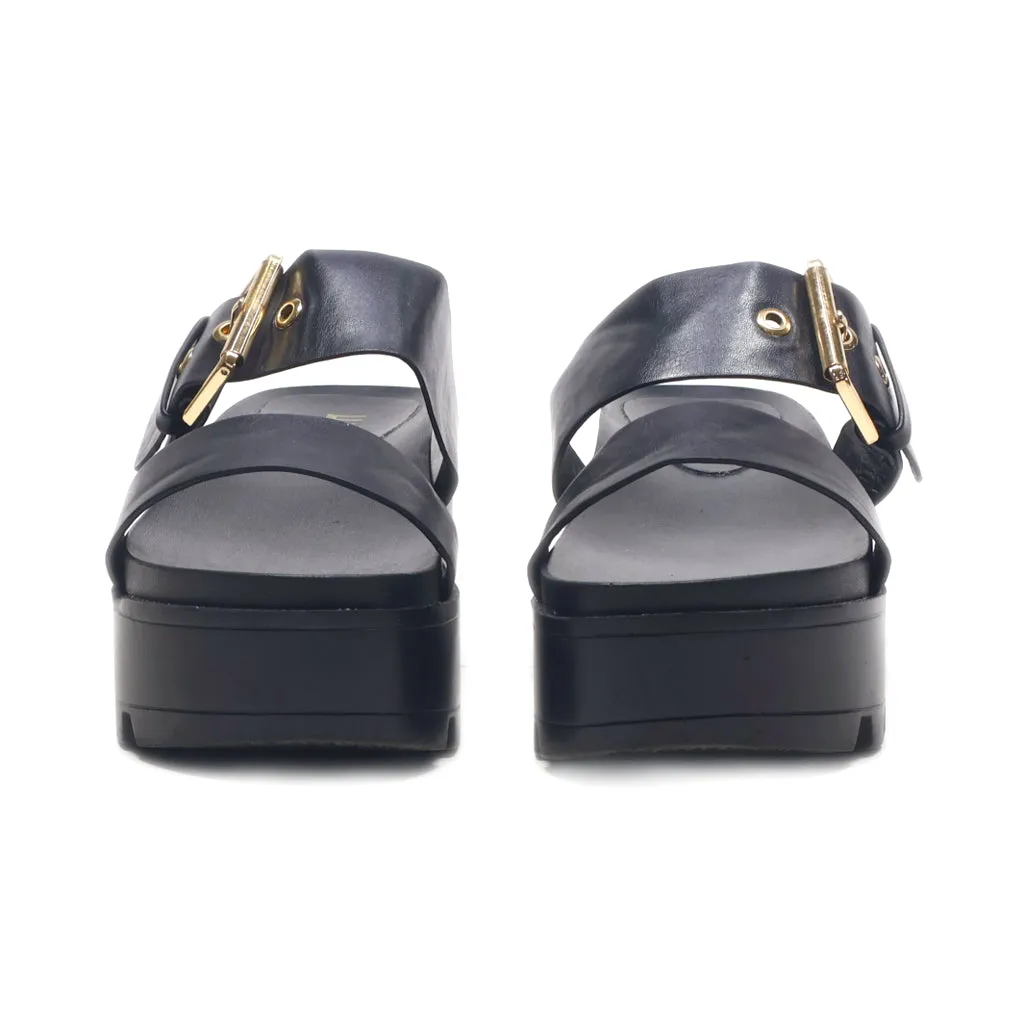 Ego Platform Sandals Leather Black Colour For Women