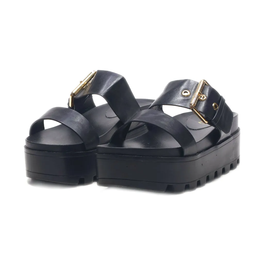 Ego Platform Sandals Leather Black Colour For Women