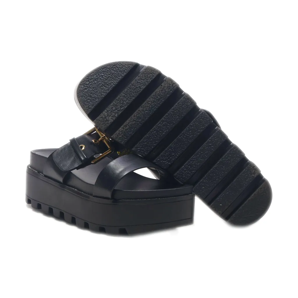 Ego Platform Sandals Leather Black Colour For Women