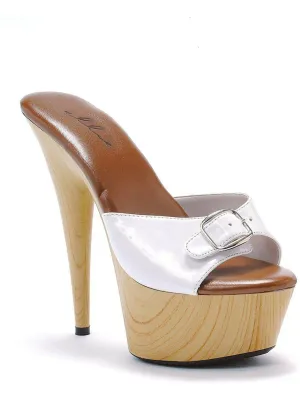 Ellie Shoes E-609-Barbara 6" Pointed Heel Women's Mule With Buckle.
