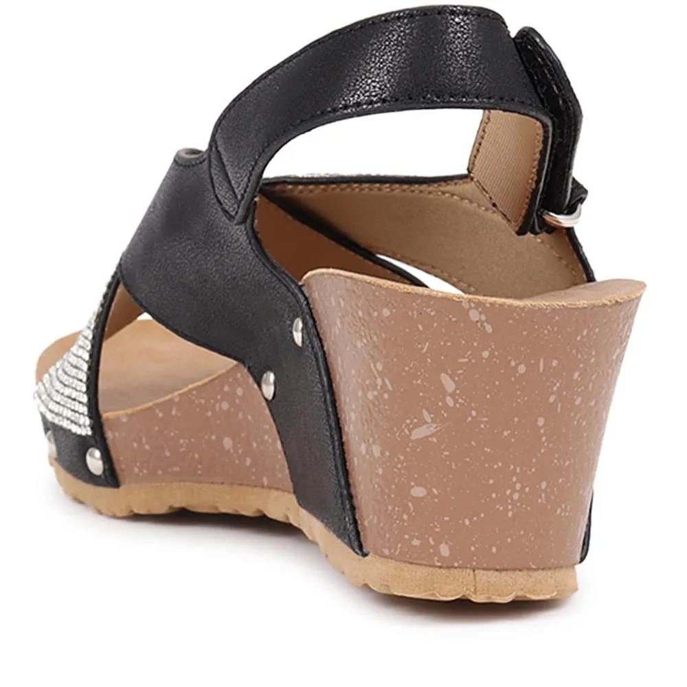 Embellished Wedge Heeled Sandals  - BAIZH39094 / 325 622