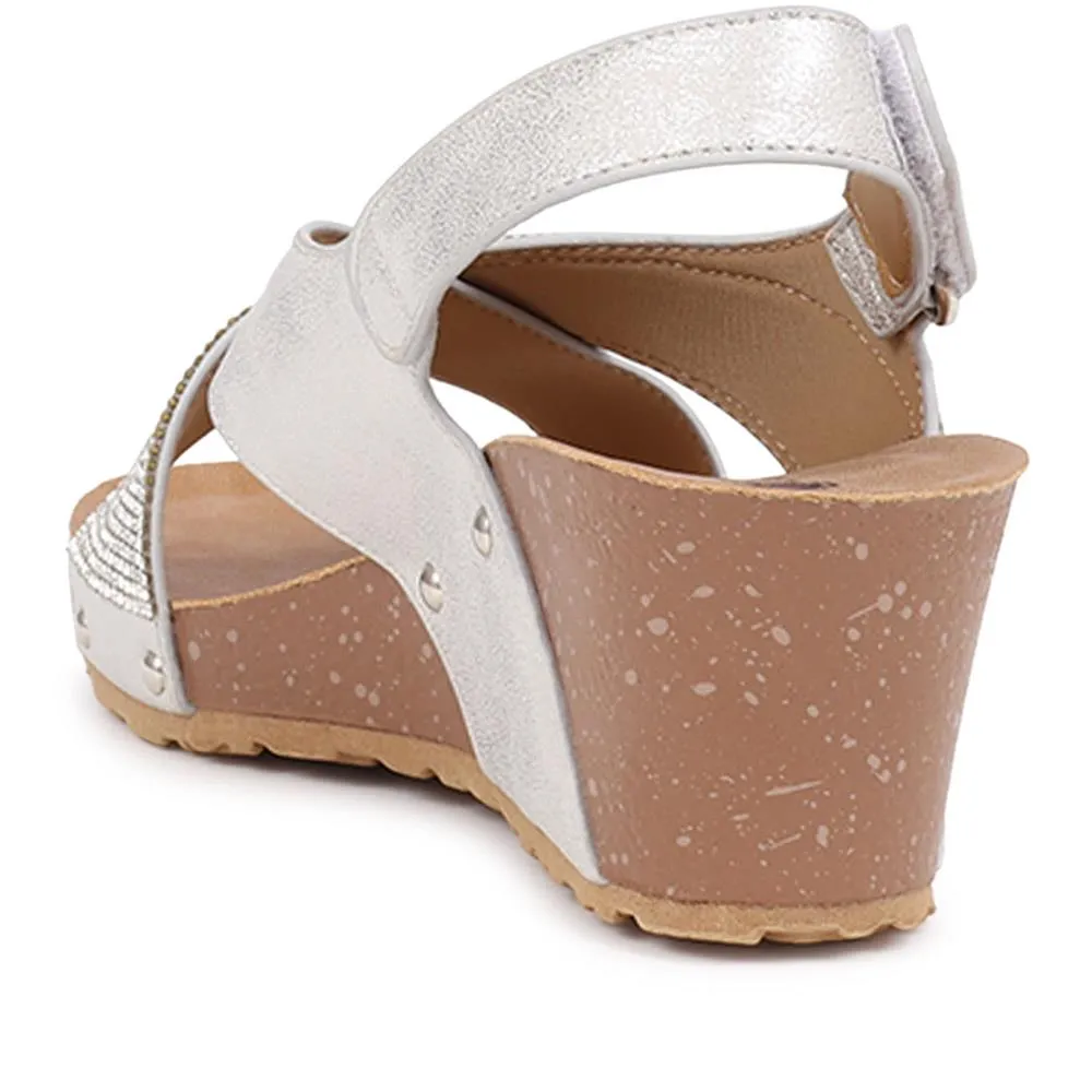 Embellished Wedge Heeled Sandals  - BAIZH39094 / 325 622