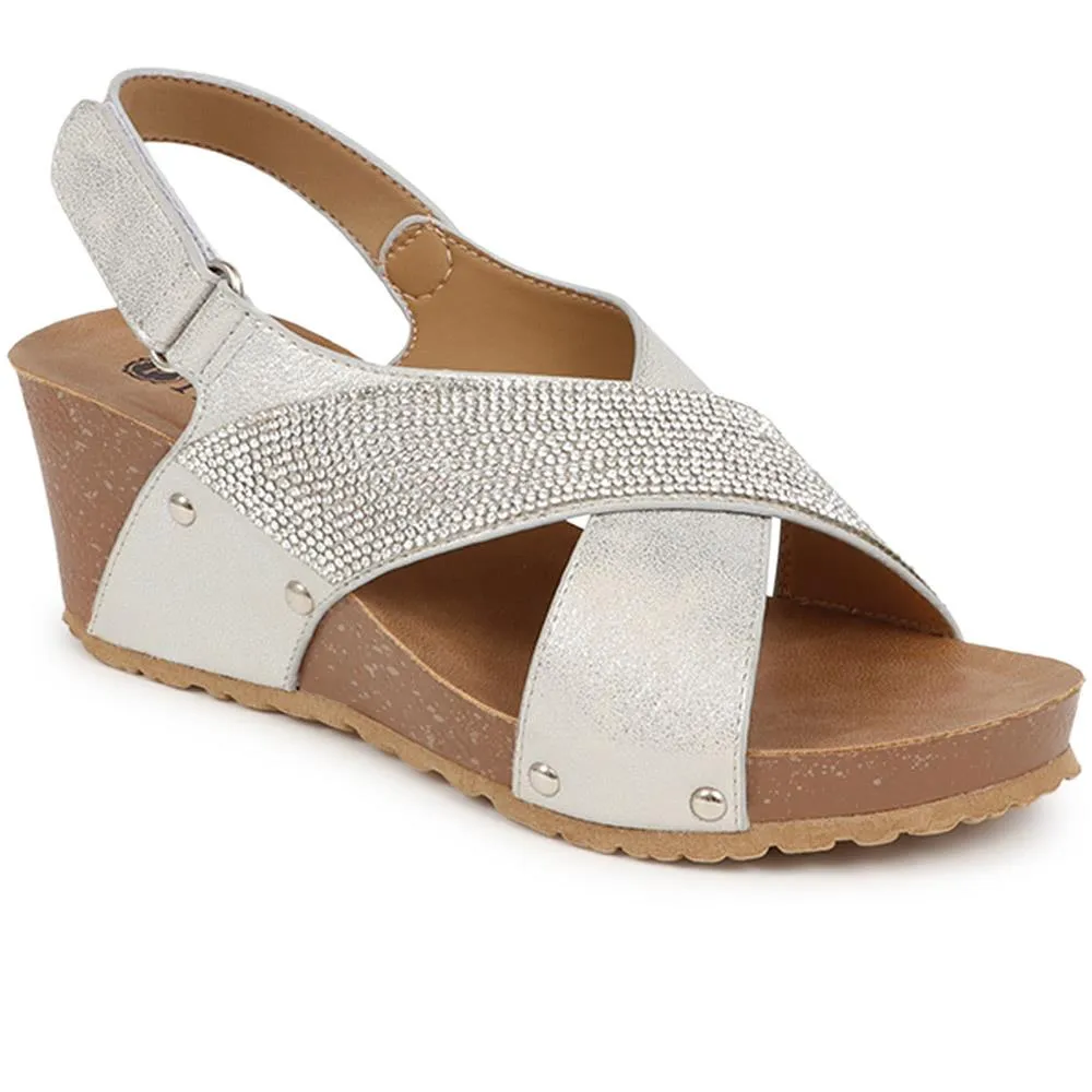 Embellished Wedge Heeled Sandals  - BAIZH39094 / 325 622