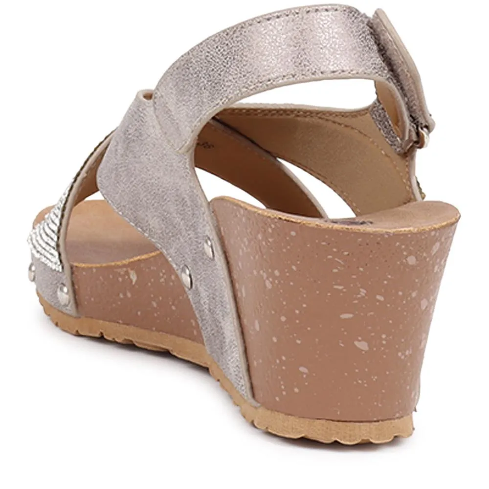 Embellished Wedge Heeled Sandals  - BAIZH39094 / 325 622