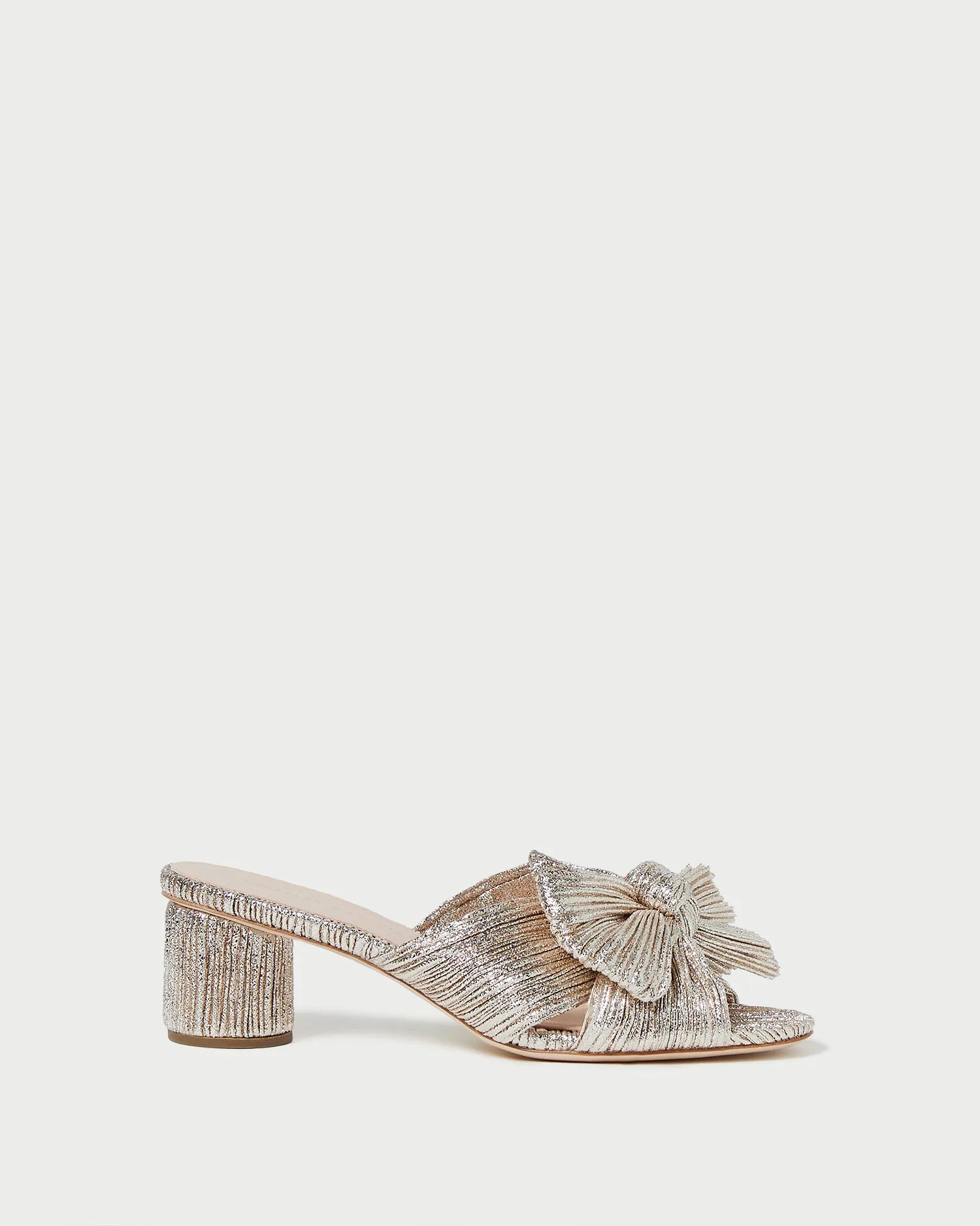 Emilia Champagne Pleated Bow Heel