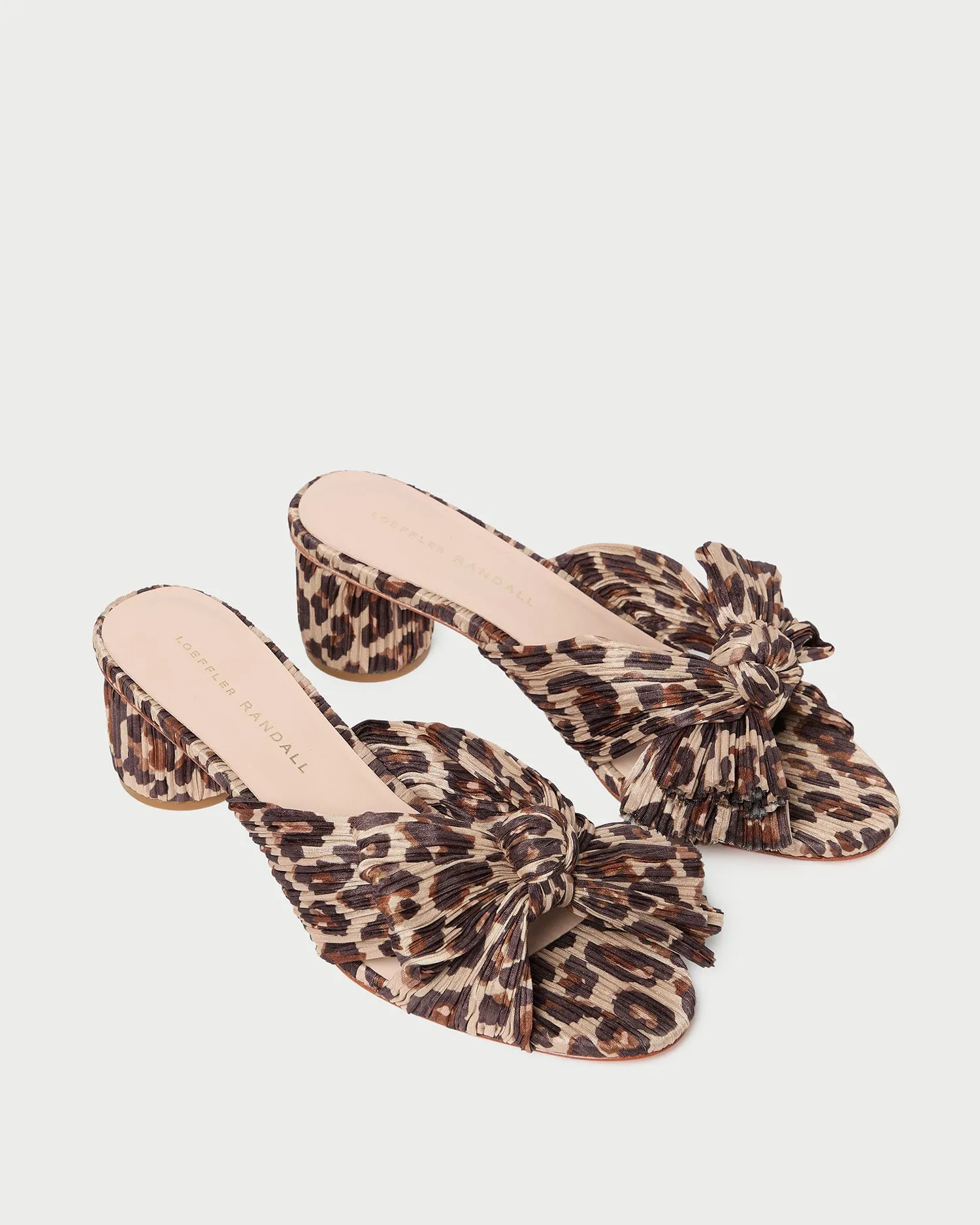Emilia Leopard Pleated Bow Sandal