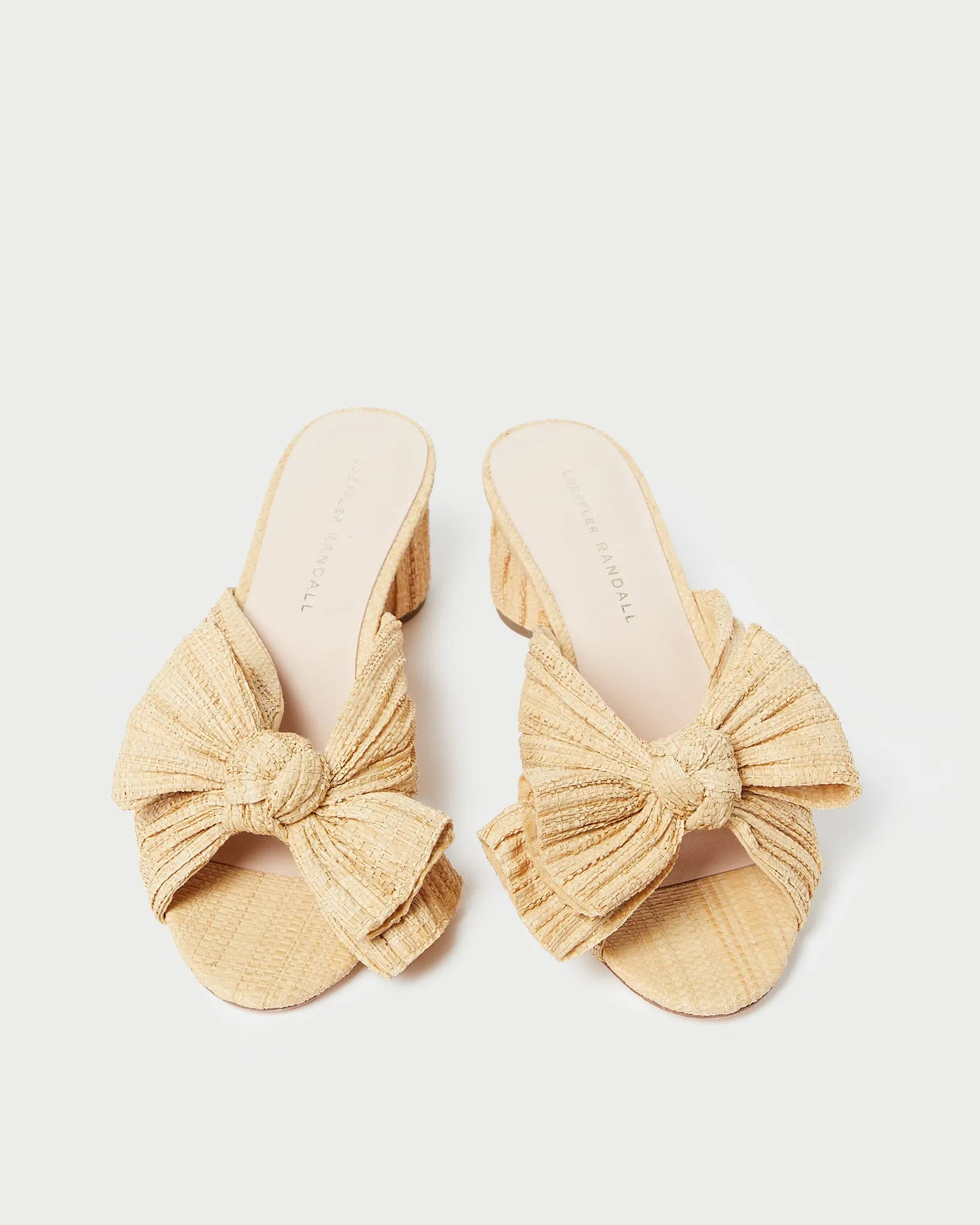 Emilia Natural Pleated Bow Heel