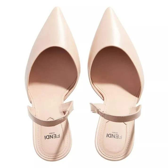 Fendi High-Heeled Sandals In Light Beige Leather
