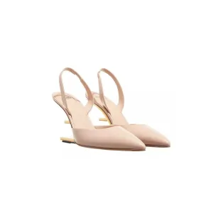 Fendi High-Heeled Sandals In Light Beige Leather