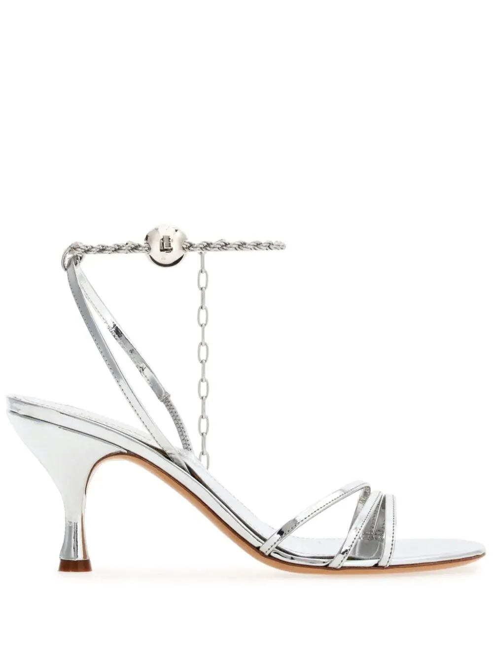 Ferragamo Chain Strap Sandals with Leather Footbed - Width C