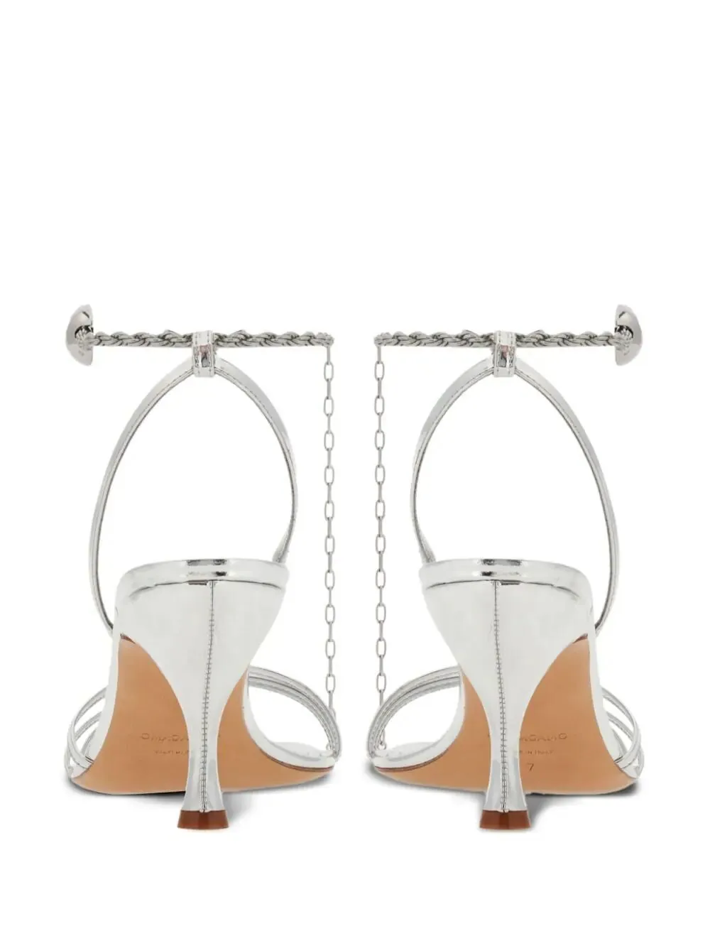 Ferragamo Chain Strap Sandals with Leather Footbed - Width C