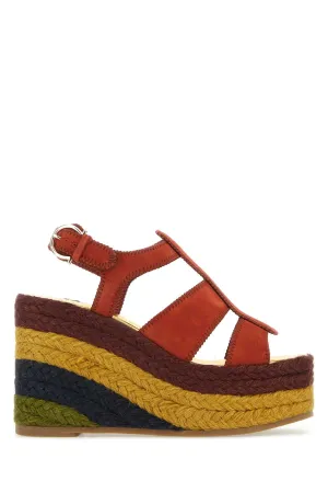 Ferragamo Classic Suede Wedge Espadrilles with 5.5cm Plateau