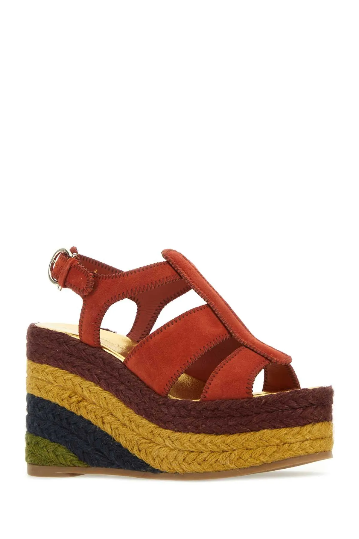 Ferragamo Classic Suede Wedge Espadrilles with 5.5cm Plateau