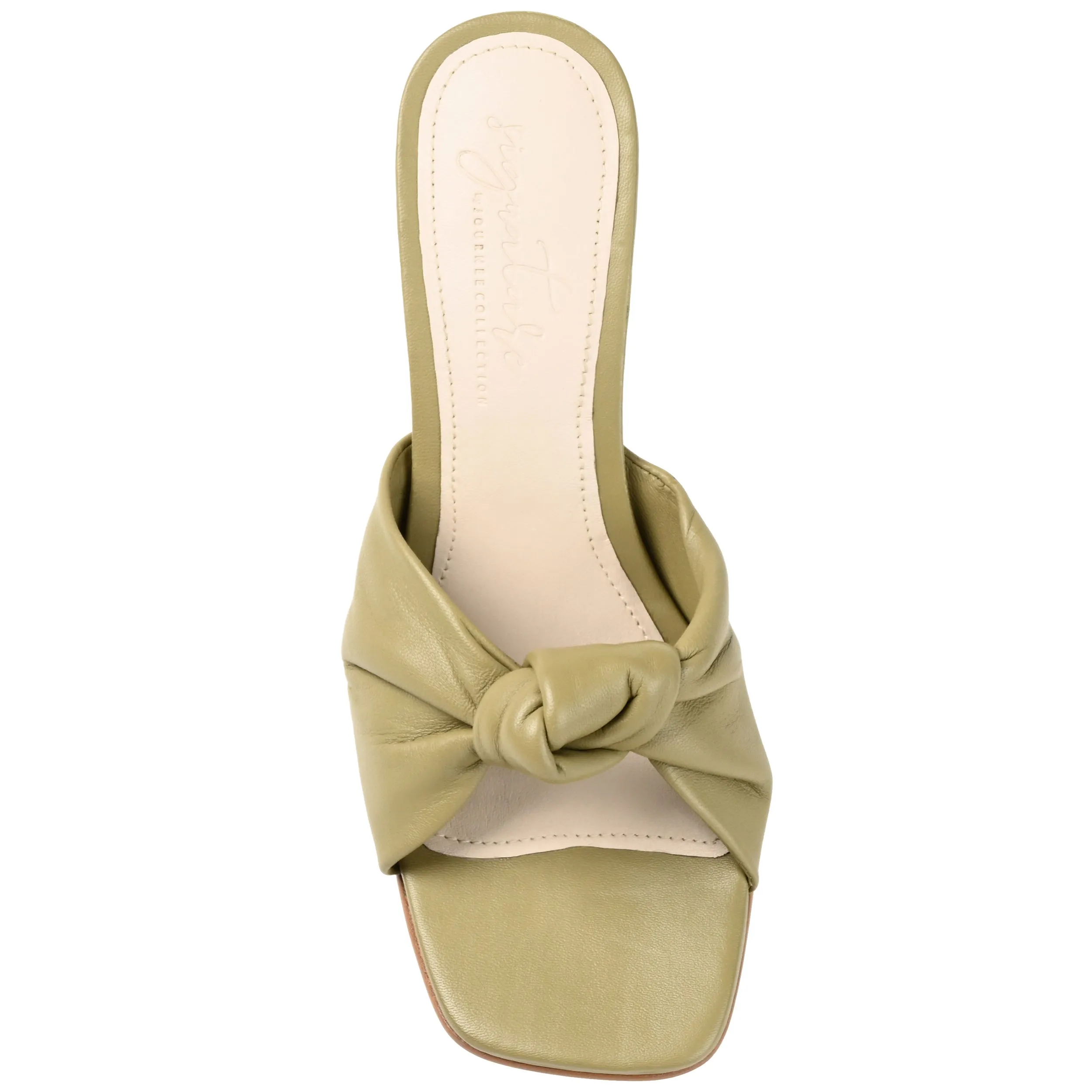FINLEE STILETTO HEEL MULES IN LEATHER