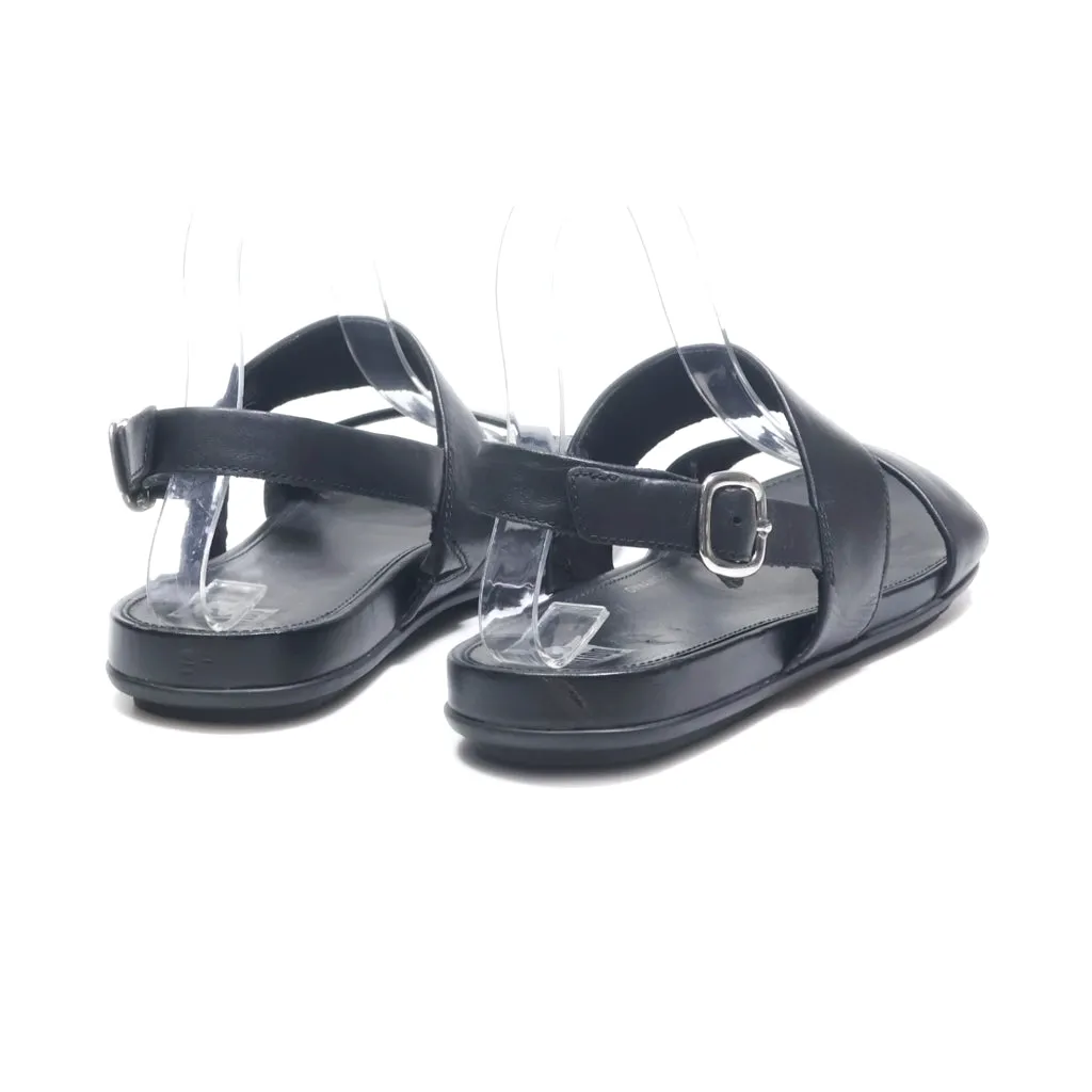 Fitflop Flat Sandals Leather Black Colour For Women