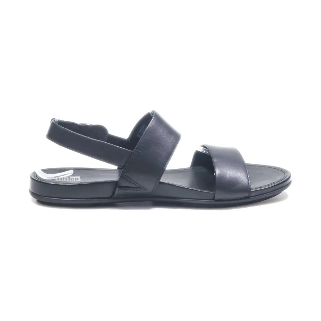 Fitflop Flat Sandals Leather Black Colour For Women