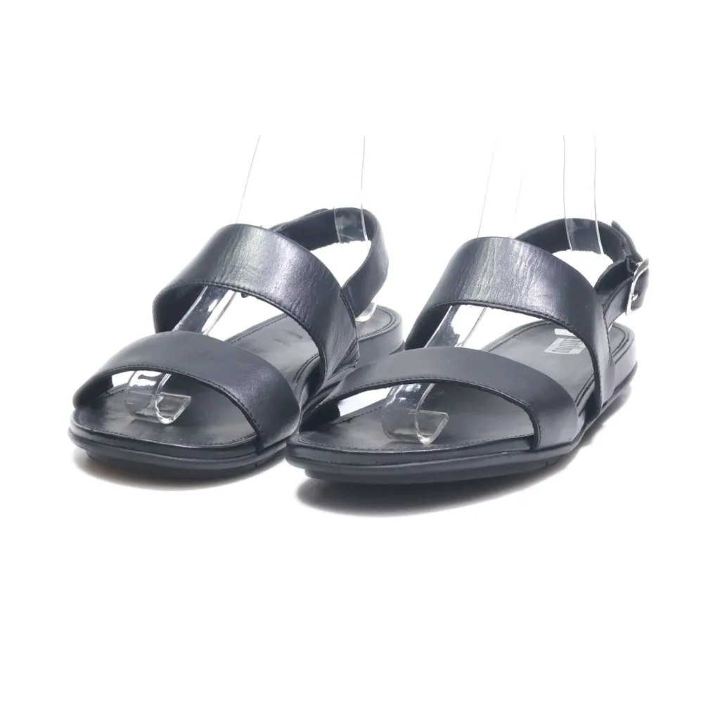 Fitflop Flat Sandals Leather Black Colour For Women