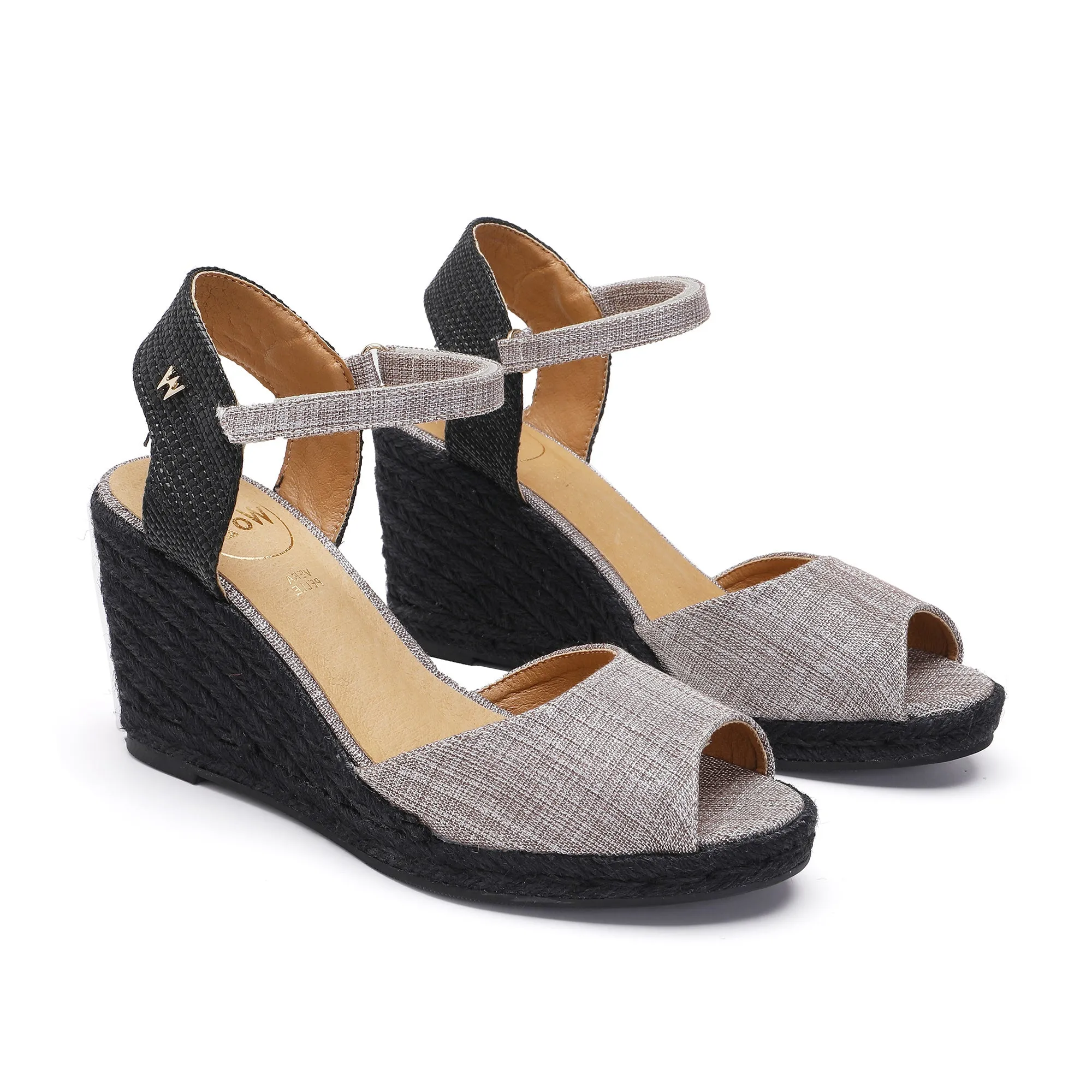 Flora Grey & Black Espadrille