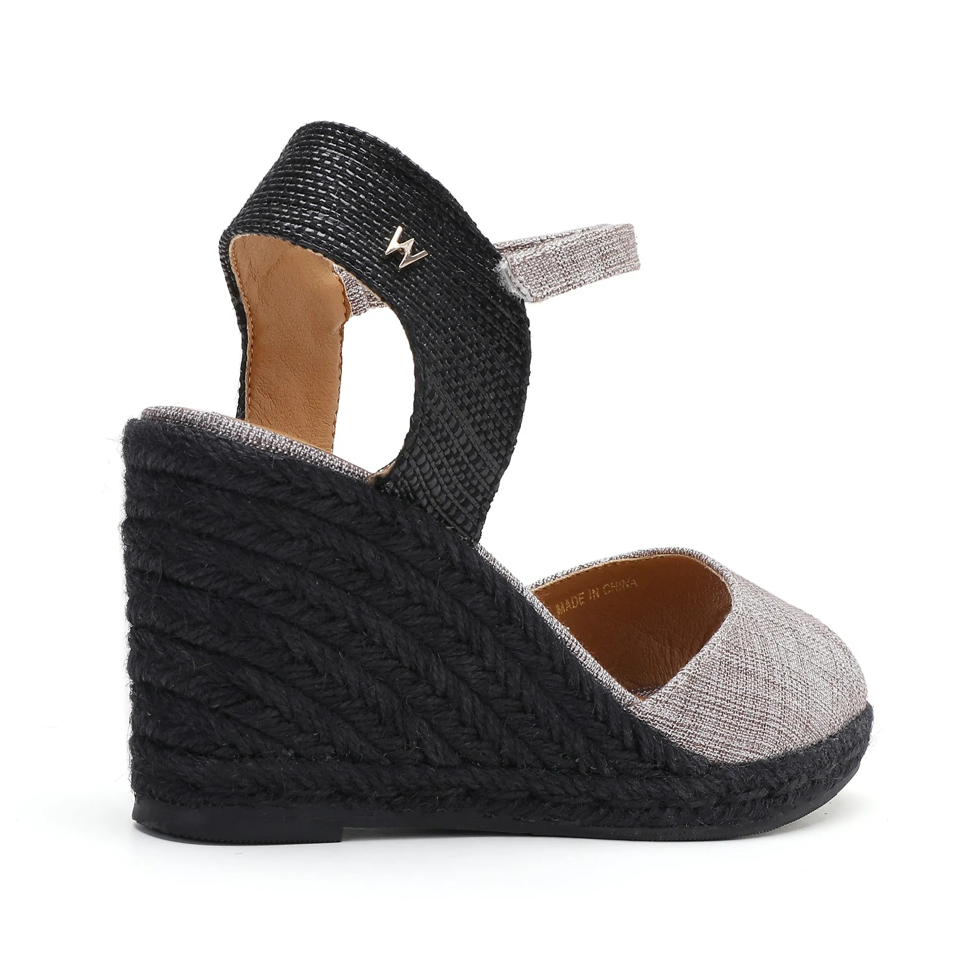 Flora Grey & Black Espadrille
