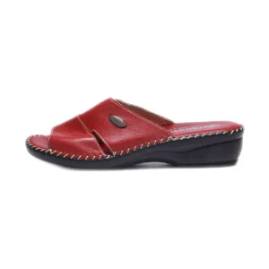 Florance Wedge Sandals Leather Red Colour For Women