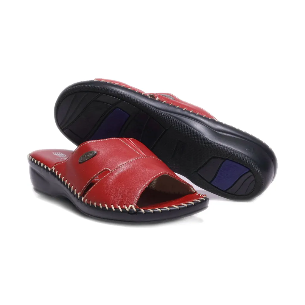 Florance Wedge Sandals Leather Red Colour For Women