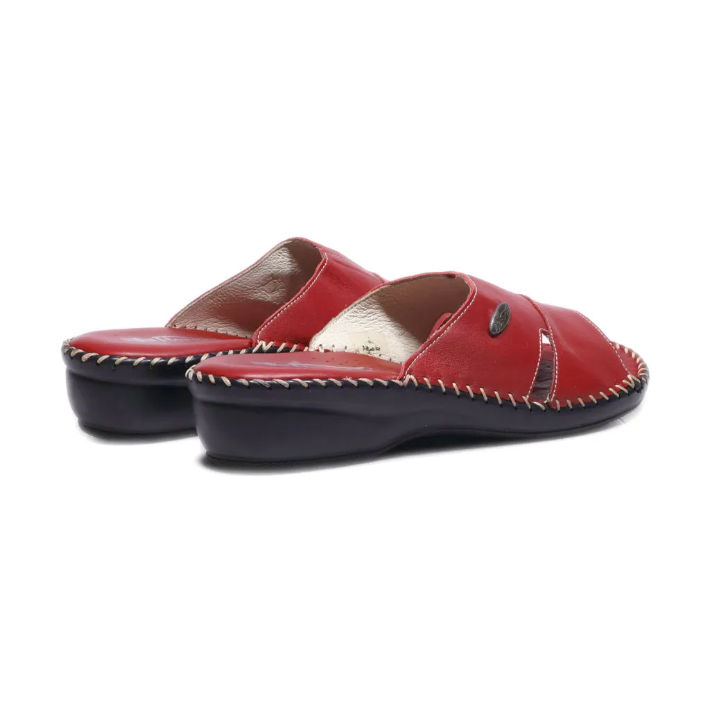 Florance Wedge Sandals Leather Red Colour For Women