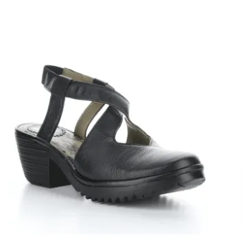 Fly London Women's Wage Heeled Sandals- Black