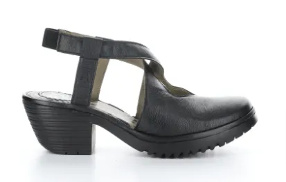 Fly London Women's Wage Heeled Sandals- Black