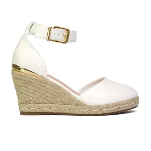 Forest Closed Toe Espadrilles With Sandal Wedge Heel in White