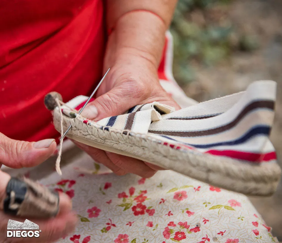 French stripes espadrille canvas