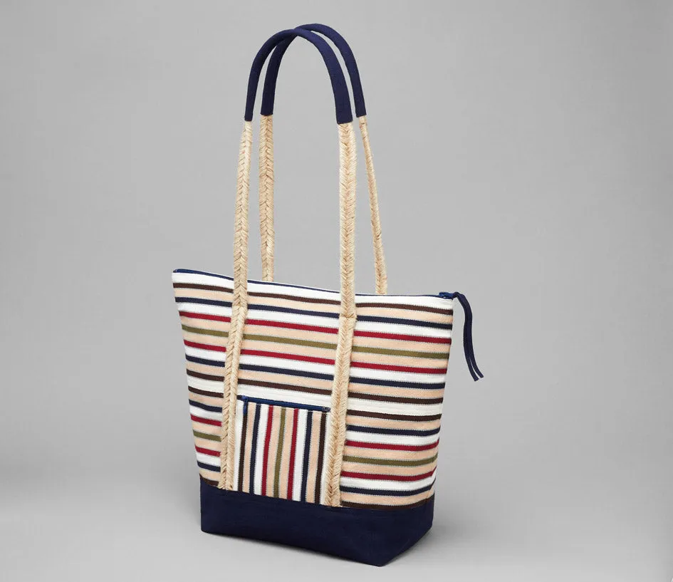 French stripes espadrille canvas