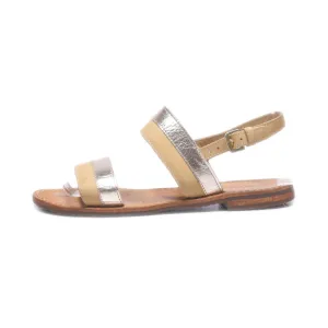 Geox Flat Sandals Leather Beige Colour For Women