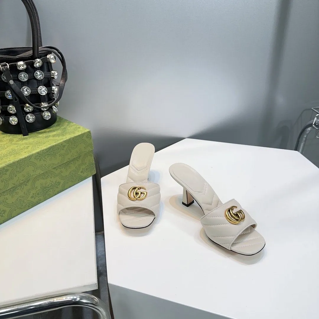 GG SANDALS HIGH-HEELED WHITE