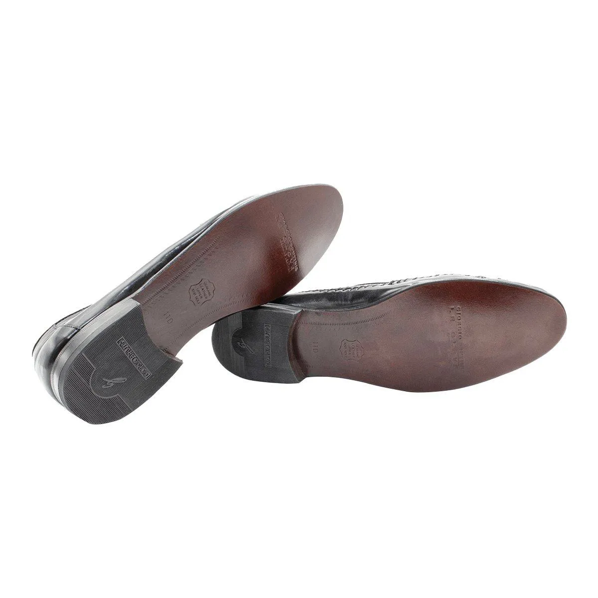 Giorgio Brutini On Formal Slip Ons Leather Black Colour For Men