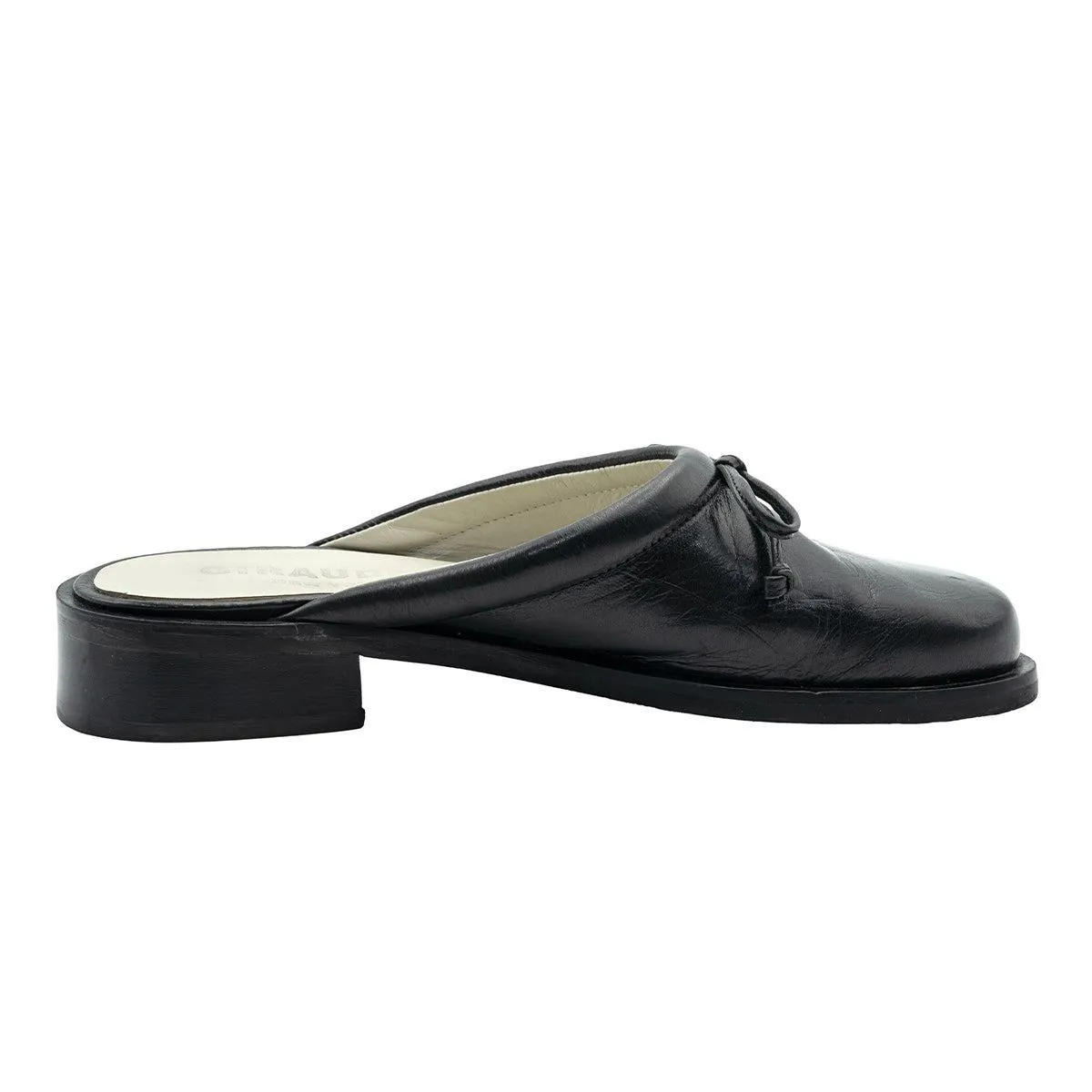 Giraudon New York Mule Flat Sandals Leather Black Colour For Women