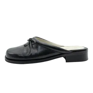 Giraudon New York Mule Flat Sandals Leather Black Colour For Women