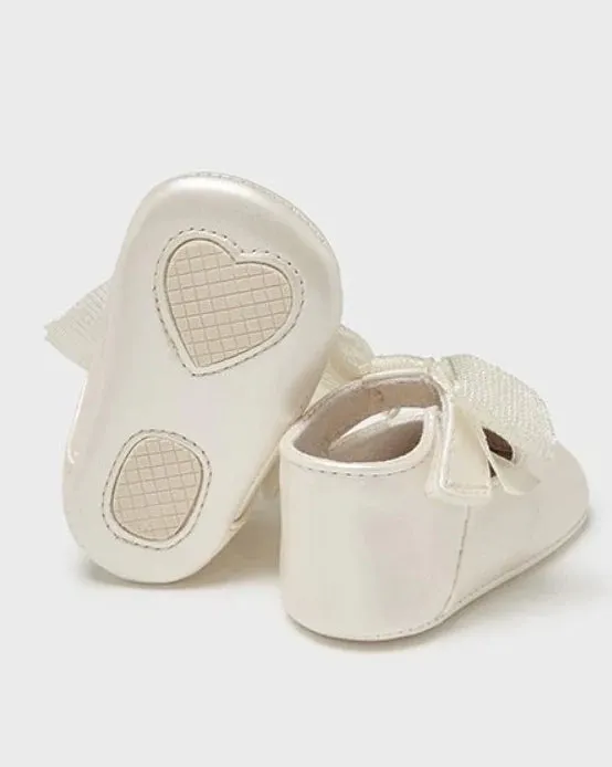Gold with Shimmer Bow Baby Girl Ballet Flats