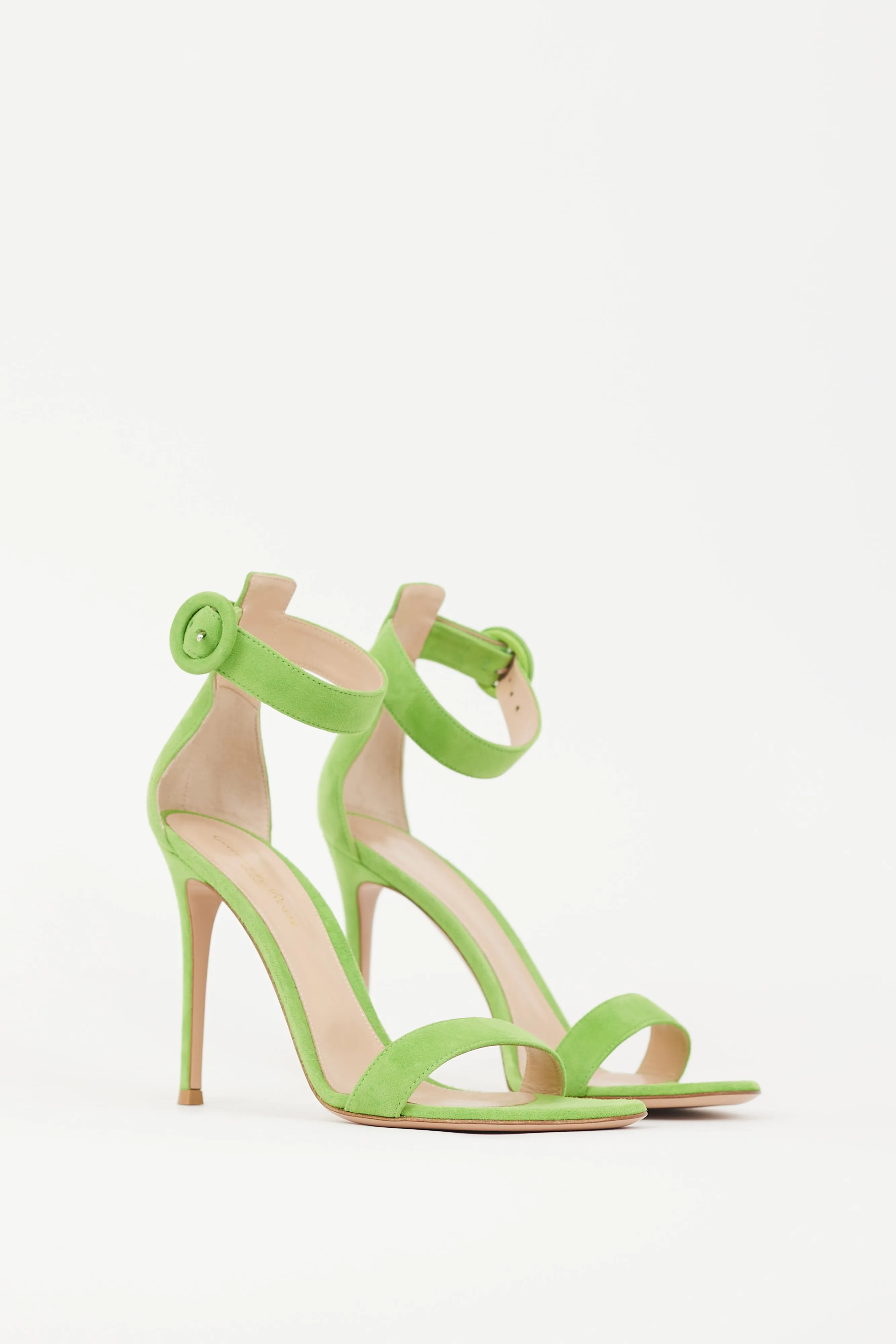 Green Suede Portofino 110mm Heeled Sandal