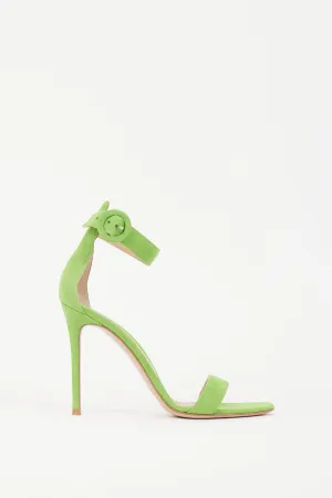 Green Suede Portofino 110mm Heeled Sandal