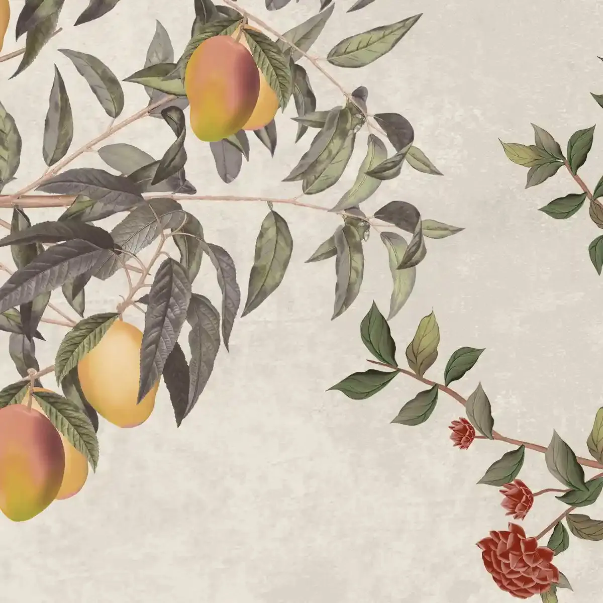 Gulbiya, Chinoiserie Wallpaper Sukoon Collection Ivory Color Customised